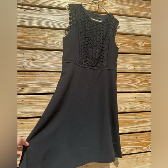 Ann Taylor Black A-line Work Dress Crochet detail size 10P - Picture 1 of 6